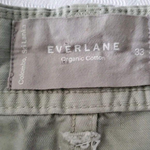 Everlane Green  Cropped Organic And Linen Blend  Pants with Relaxed Fit Sz 33 - Picture 6 of 12